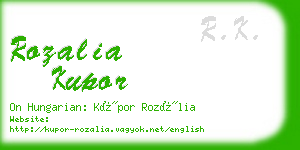 rozalia kupor business card